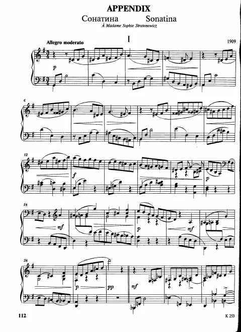 First page of Sonatina