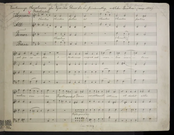 First page of Kyrie und Gloria, WAB 227