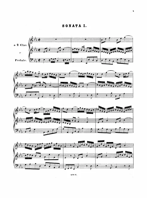 First page of Trio Sonatas for Organ