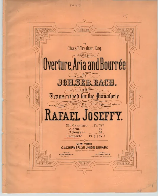 First page of Overture, Aria and Bourrée