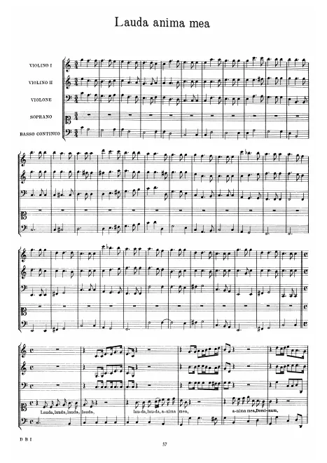 First page of Lauda anima mea, BuxWV 67
