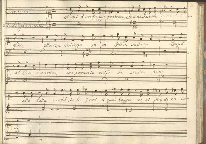 First page of A piè d'un faggio ombroso