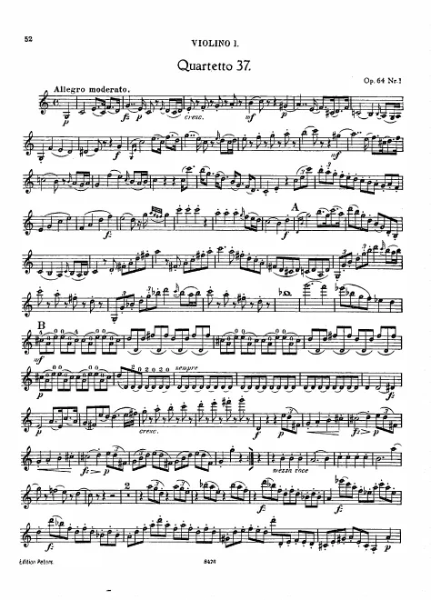 First page of String Quartet in C major