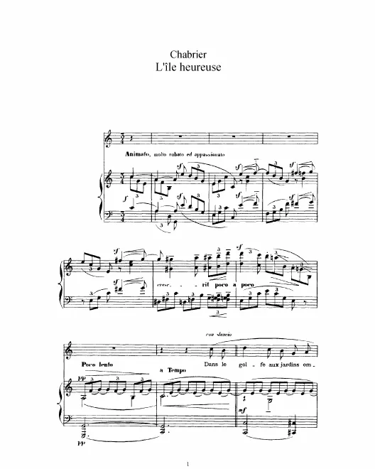 First page of L’île heureuse
