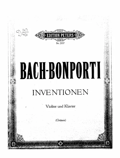 First page of 4 Inventions, BWV Anh.173-176