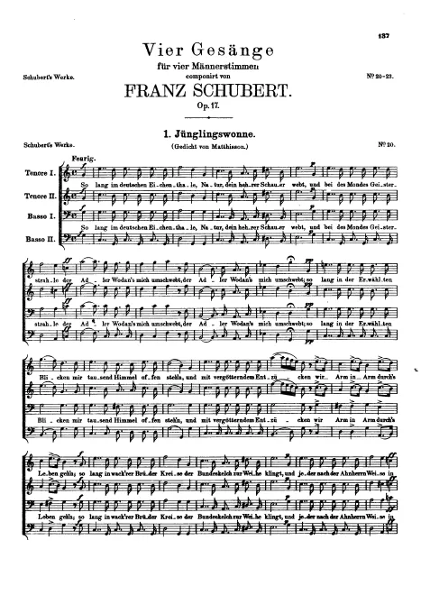 First page of 4 Gesänge für vier Männerstimmen