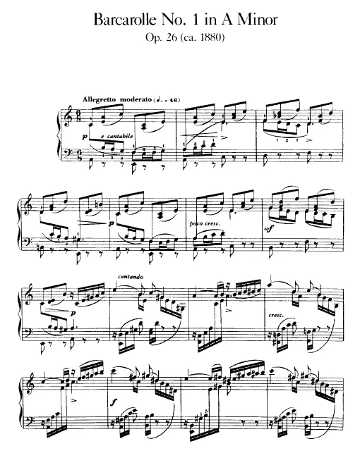 First page of Barcarolle No.1