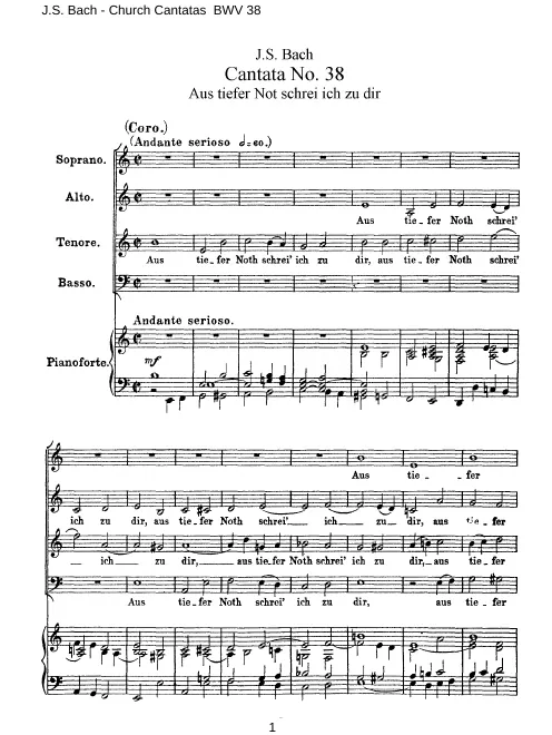 First page of Aus tiefer Noth schrei ich zu dir