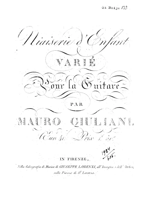 First page of Niaiserie d’Enfant