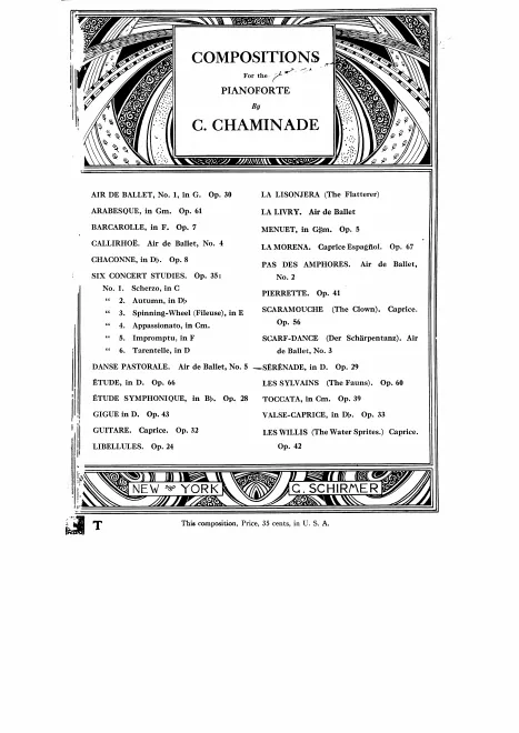 First page of Sérénade