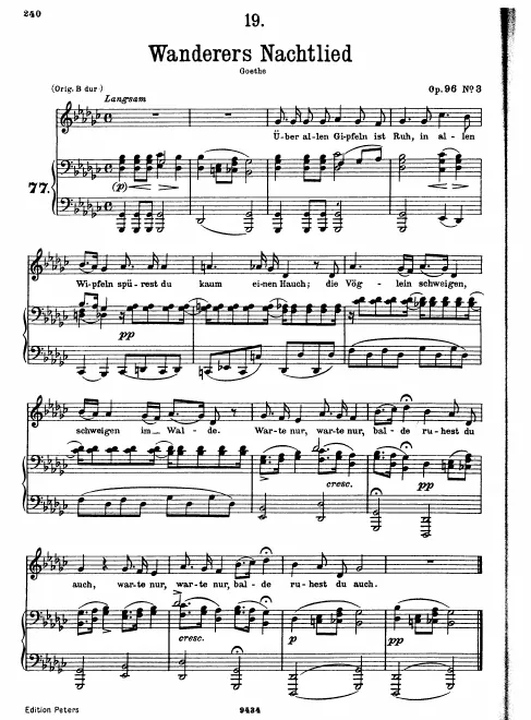 Complete Score ("Low voice", transposed to )