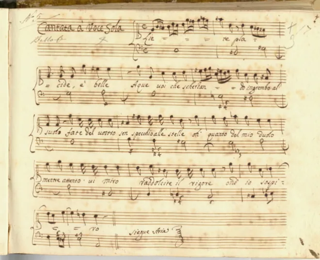 First page of Liete, placide e belle acque