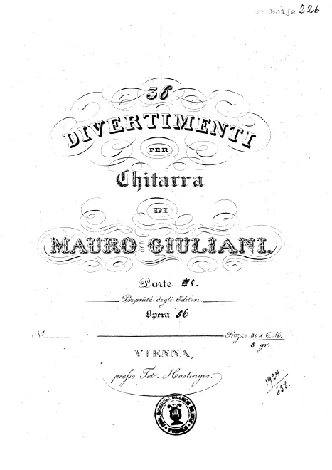 First page of 36 Devertiment per Chitarra