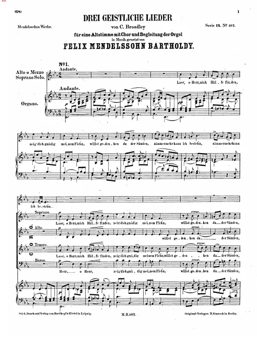 First page of 3 Geistliche Lieder