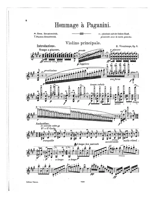 First page of Hommage à Paganini