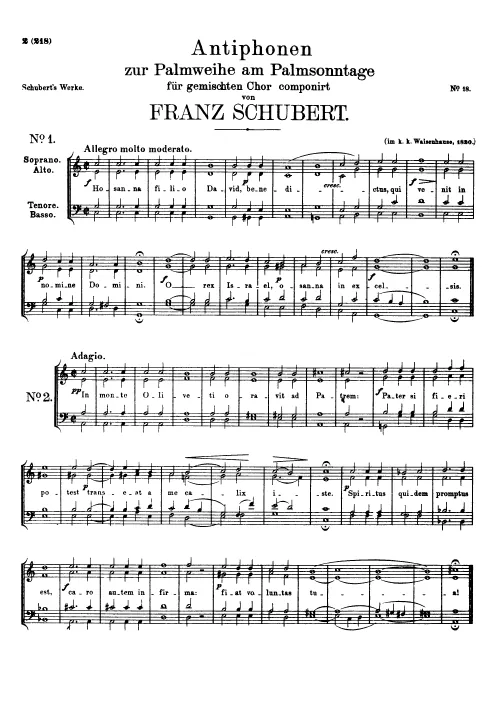 First page of Sechs Antiphonen zum Palmsonntag