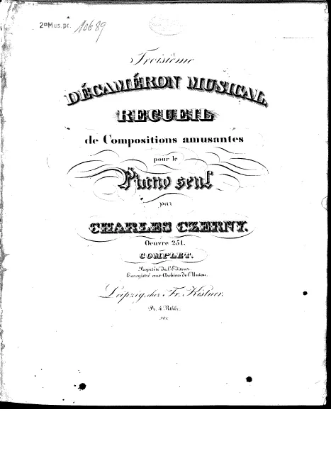 First page of Troisième décaméron musical