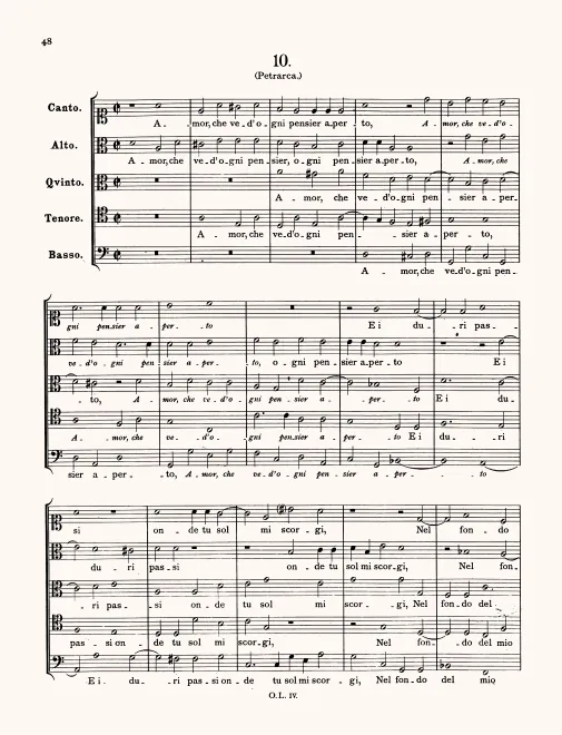 First page of Amor che ved'ogni