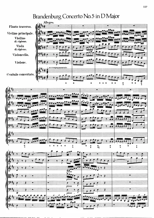 First page of Brandenburg Concerto No.5