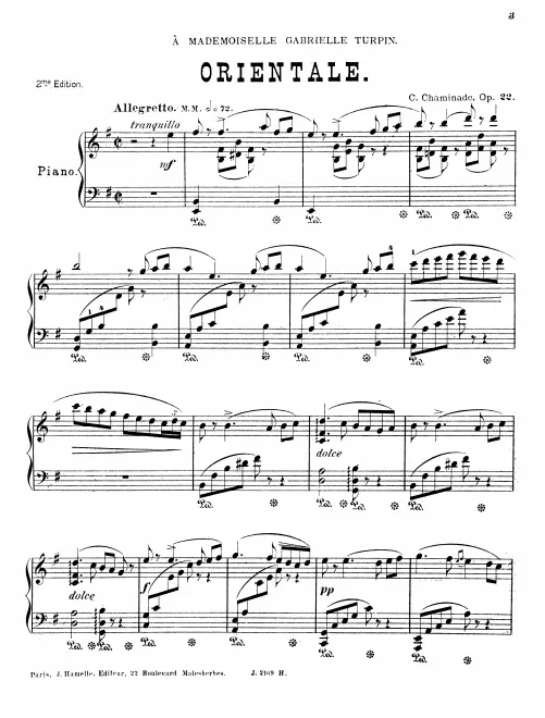 First page of Orientale, Op.22