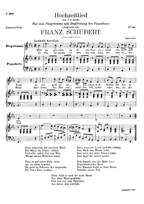 First page of Hochzeitslied