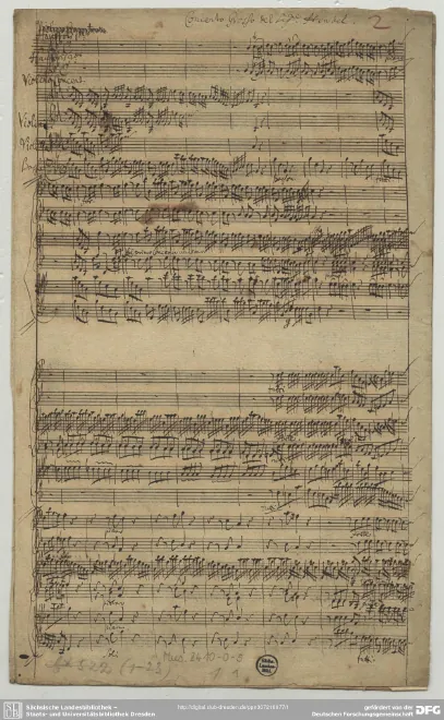 First page of Concerto Grosso in B-flat major