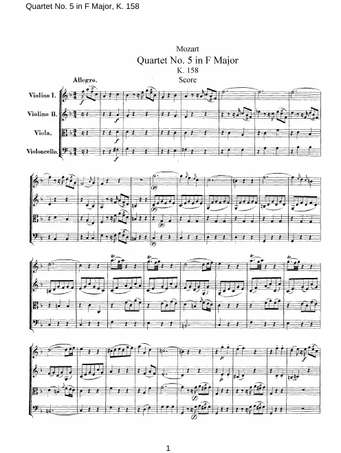 First page of String Quartet No.5