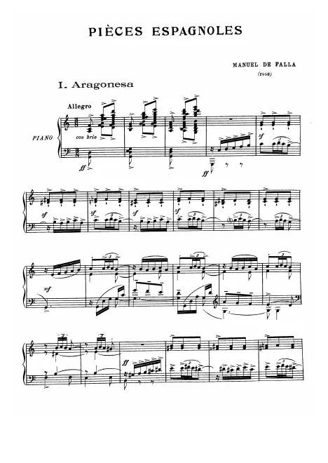 First page of Pièces espagnoles
