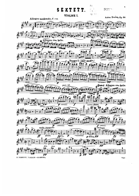 First page of String Sextet