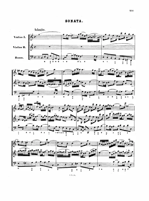 First page of Trio Sonata in C major