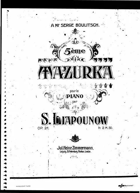 First page of Mazurka No.5, Op.21
