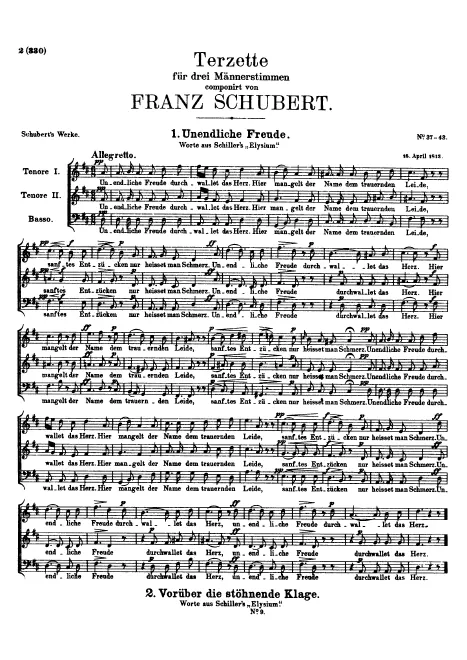 First page of Unendliche Freude