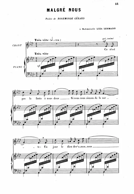 First page of Malgré nous