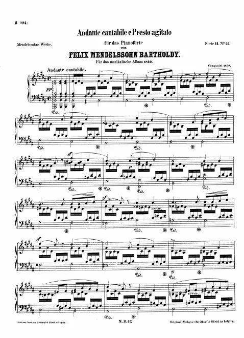 First page of Andante cantabile e Presto agitato