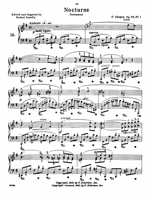 First page of Nocturne in E minor