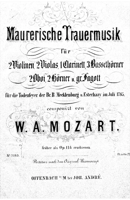 First page of Maurerische Trauermusik