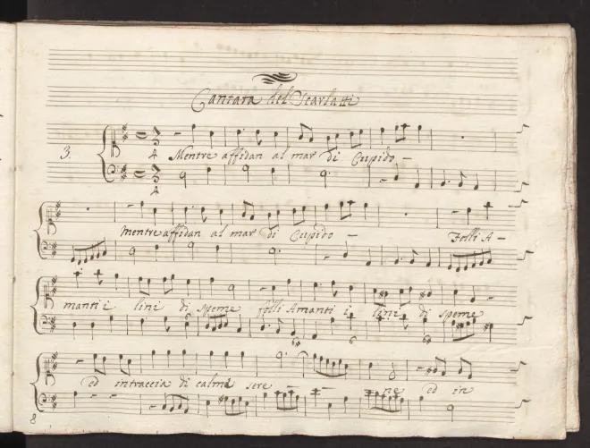 First page of Mentre affidan al mar di Cupido