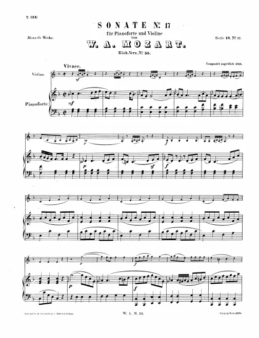 First page of Violin Sonata