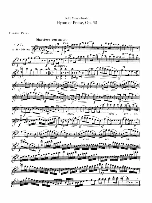 First page of Lobgesang ; Symphony No.2