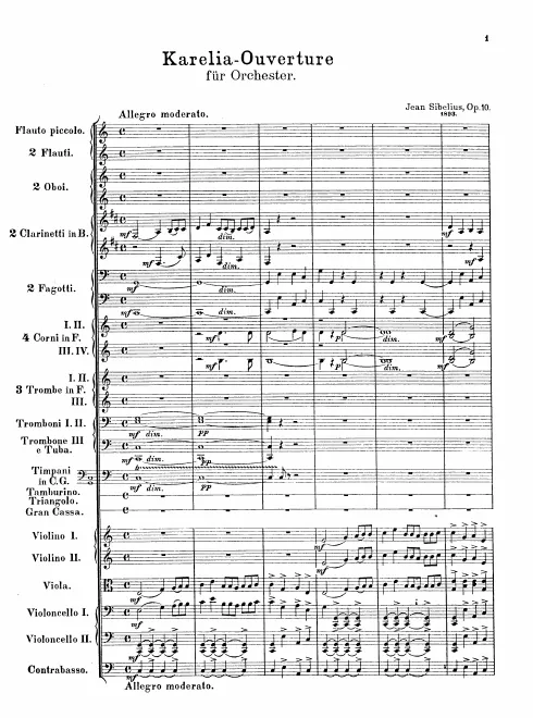 First page of Karelia Overture