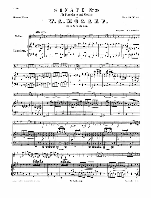 First page of Violin Sonata in E minor