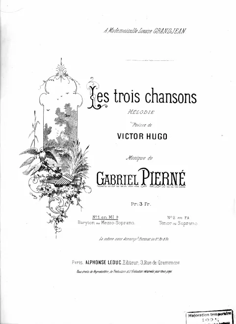 First page of Les trois chansons
