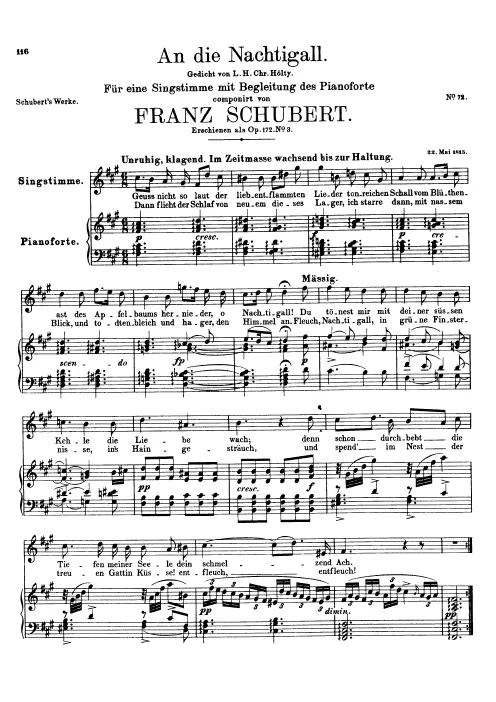 First page of An die Nachtigall