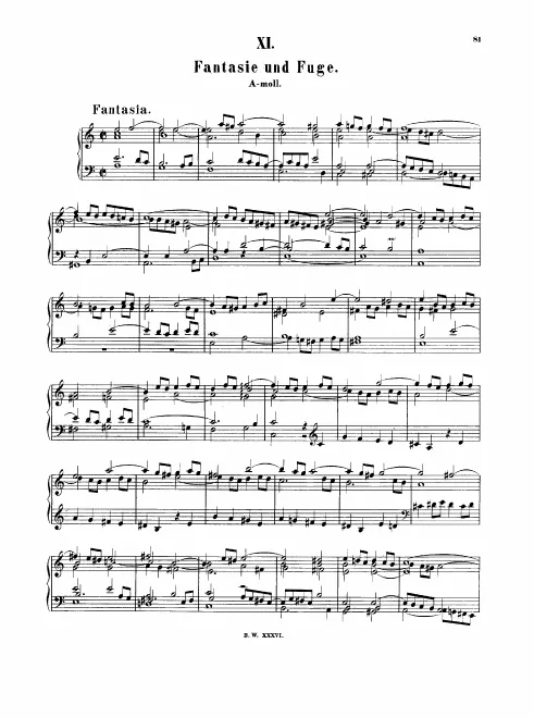 First page of Fantasia and Fugue
