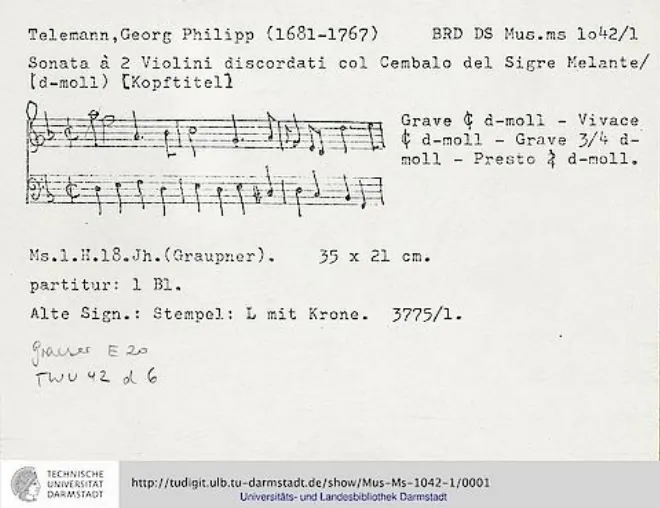 First page of Trio Sonata, TWV 42:d6