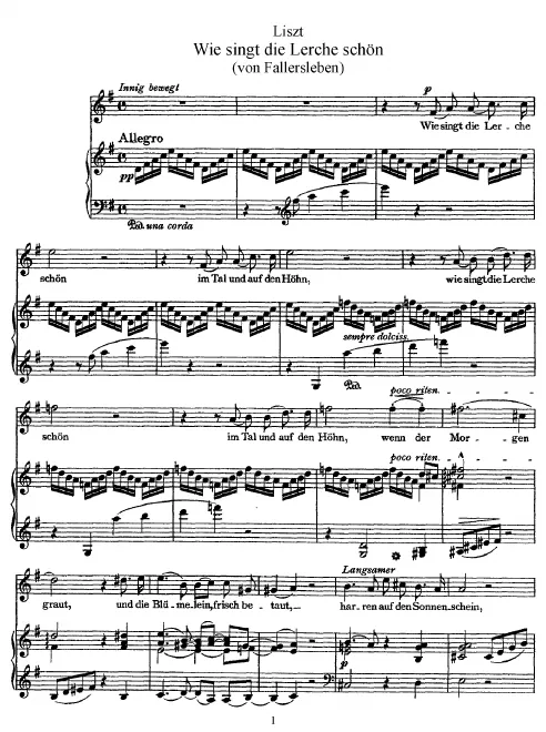 First page of Wie singt die Lerche schön