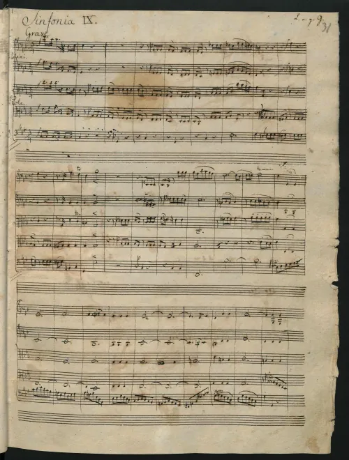 First page of String Symphony No.9 in C major