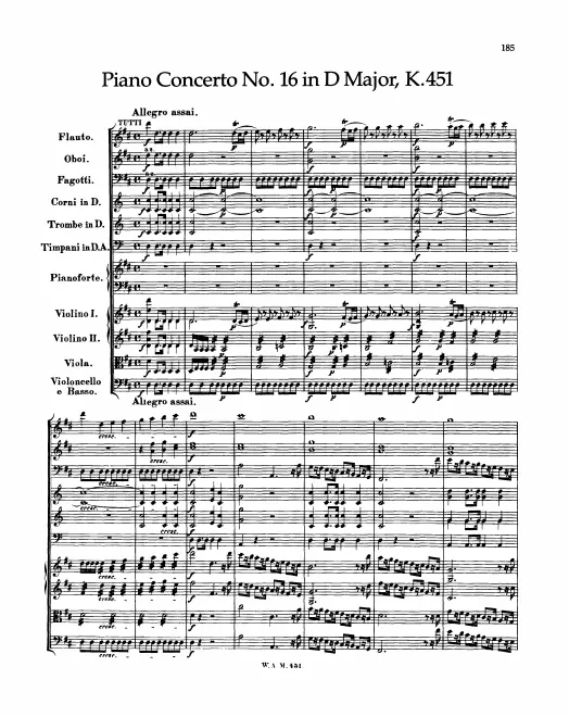 First page of Piano Concerto No.16