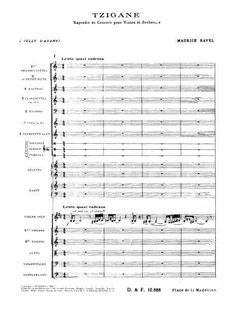 First page of Tzigane