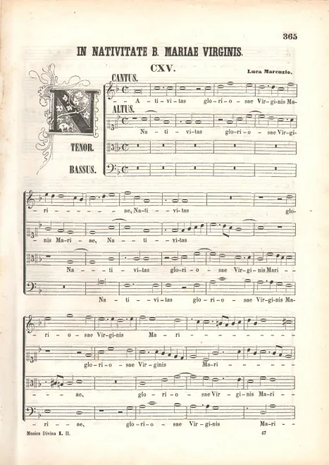 First page of Nativitas gloriosae Virginis Mariae